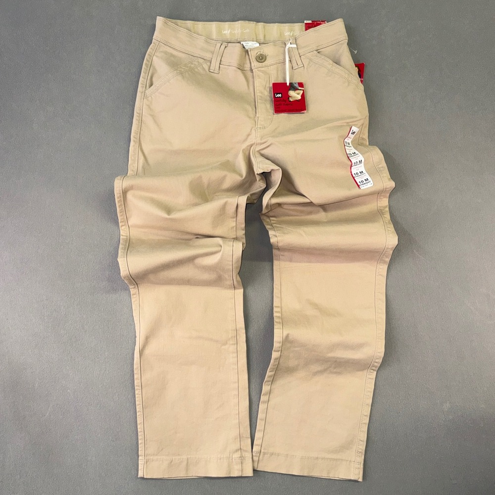 Lee Comfort Fit Straight Leg Pants Sahara Beige Stretch Chino Trousers 10M NEW